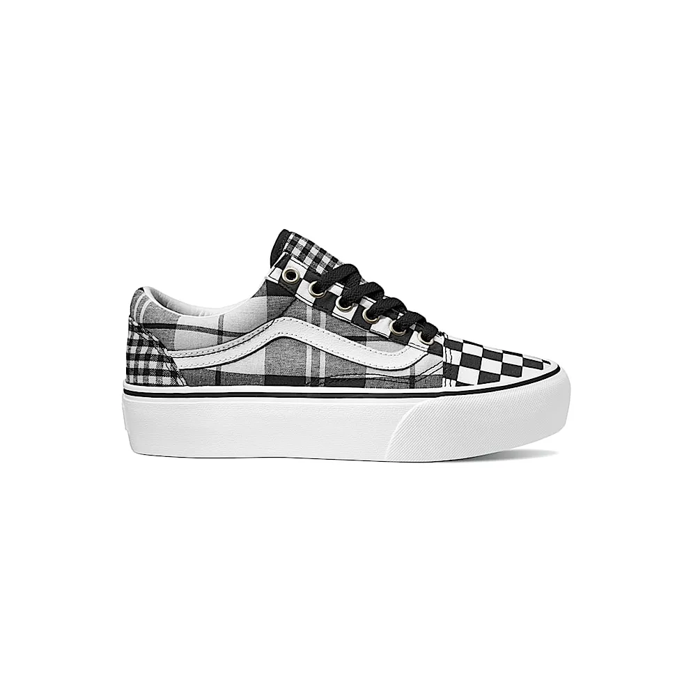 Vans Old Skool Platform Plaid Checkerboard (W) Black/True White (VN0A3B3UVYD)