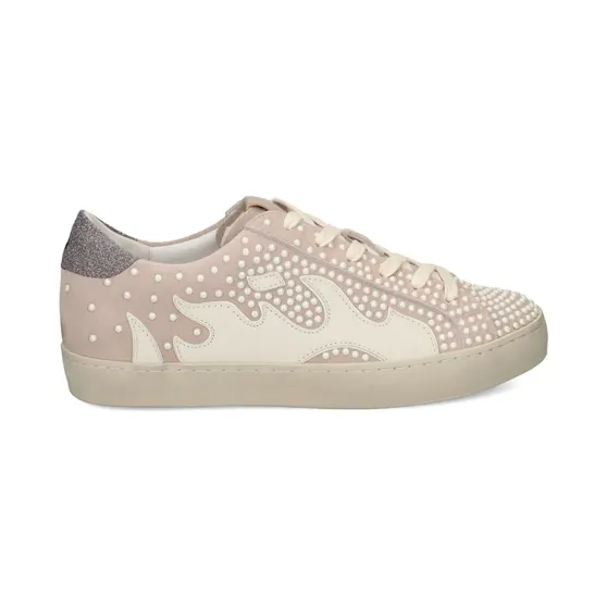 Gamin Sneakers verfraaid met vlammen – Beige (300157GM)
