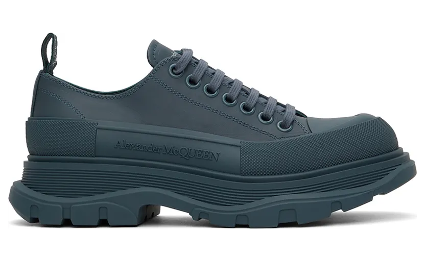 Alexander McQueen Blue Tread Slick Low Sneakers (627225WIBT14476)