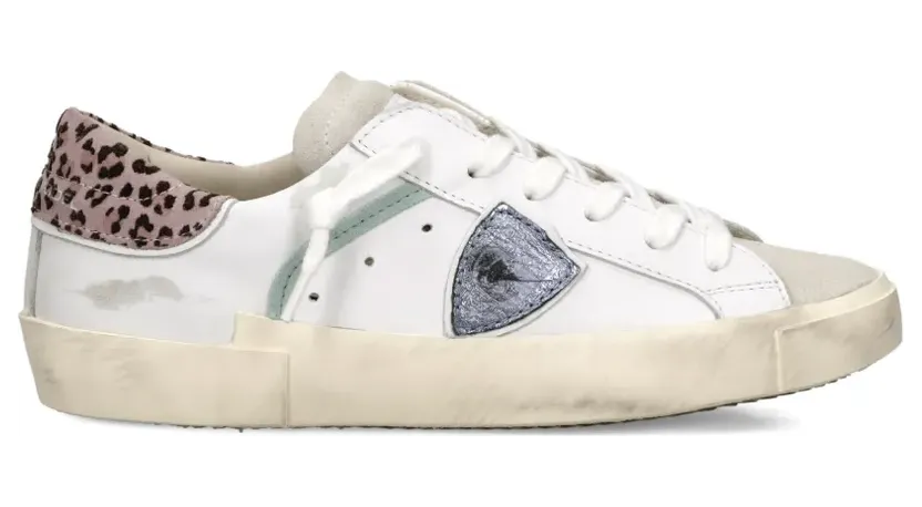Philippe Model Paris met dierenprint en patch “White” (PRLDVL15)