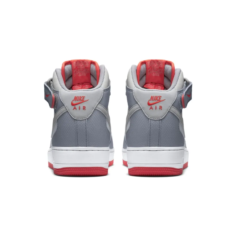 Nike Air Force 1 Mid Pure Platinum Wolf Grey Bright Crimson