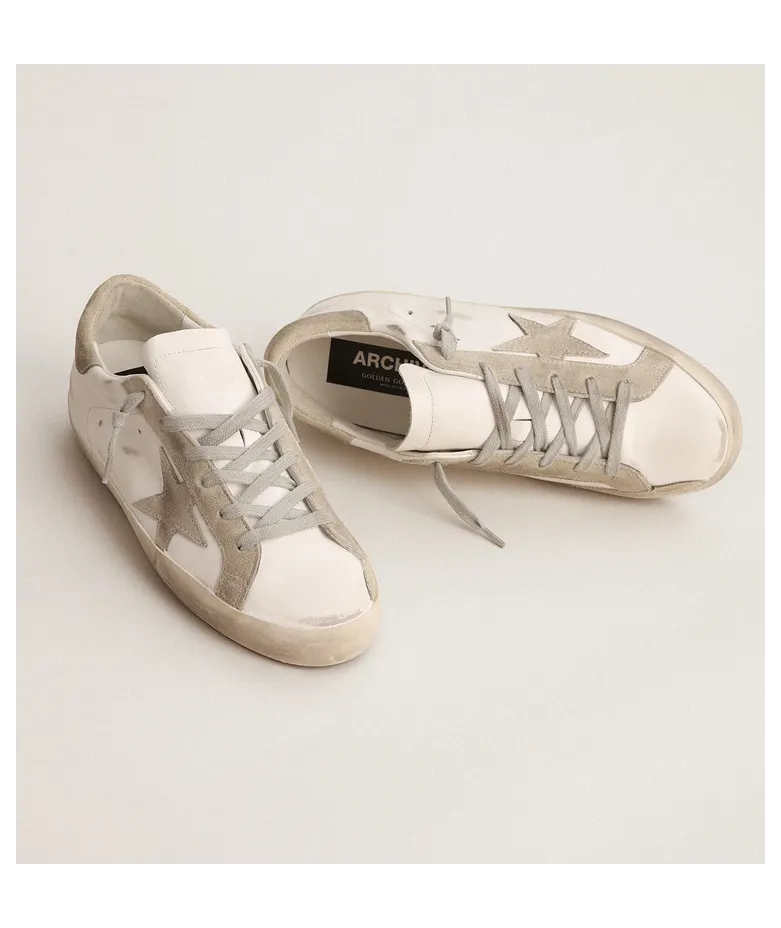 Golden Goose Women’S Super-Star With Gray Suede Star And Heel Tab (GWF00101.F000417.10276) (2)