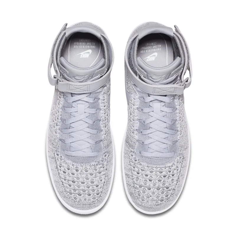 Nike Af1 Ultra Flyknit Mid Wolf Grey / Wolf Grey-White Wolf Grey/Wolf Grey-White (817420-003)