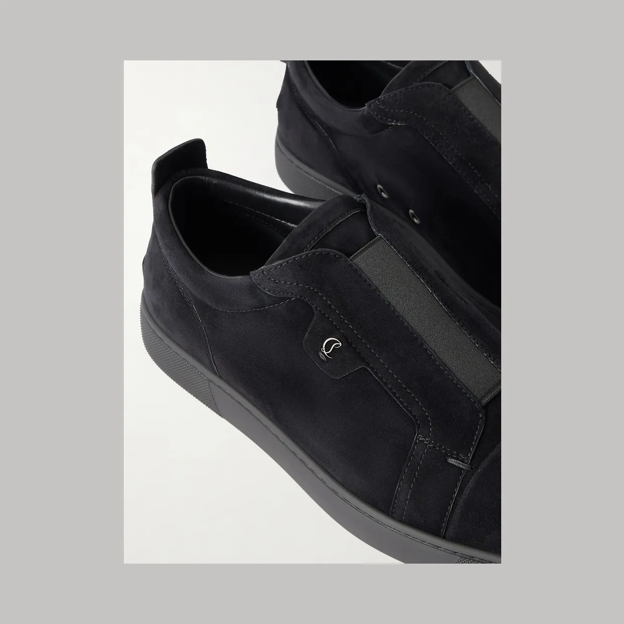 Christian Louboutin St Louis Suede Slip-On Sneakers Black (3250667) (5)