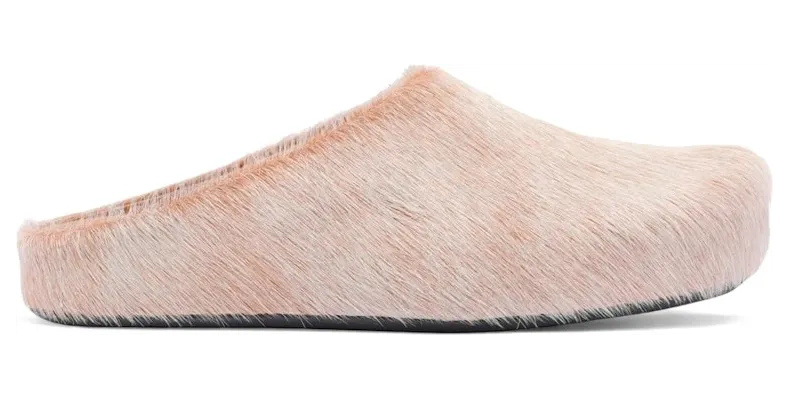 Marni Long Hair Calfskin Fussbett Sabot Mule Winter Wheat (SBMR000600P800600W74)