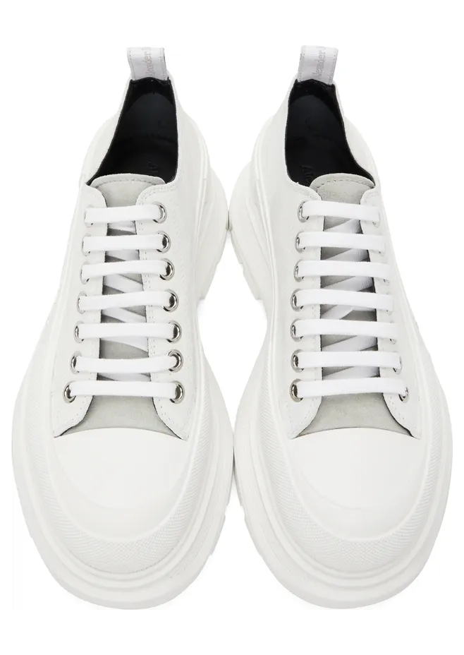 Alexander McQueen SSENSE Exclusive Off-White Suede Tread Slick Low Sneakers (627225WHBGN) (5)