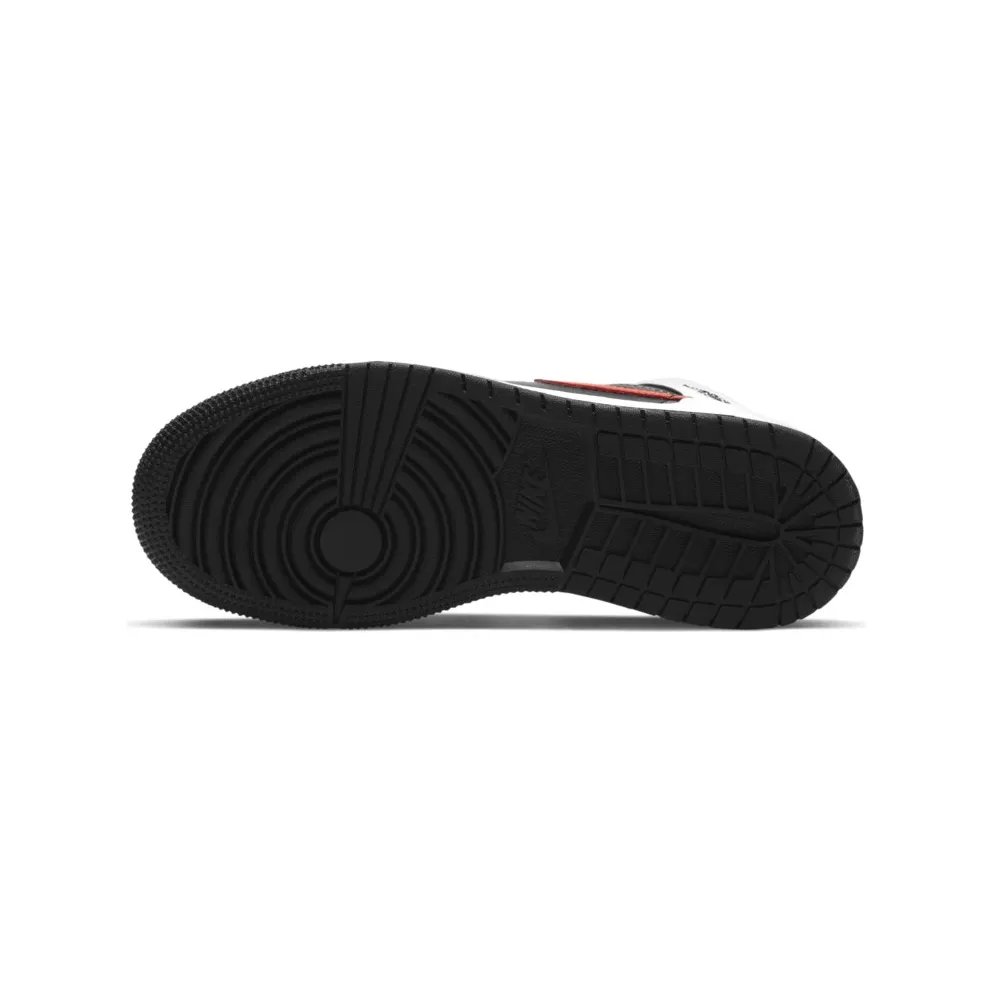 Jordan 1 Mid White Black Chile Red (GS) White/Black-Chile Red (554725-075)