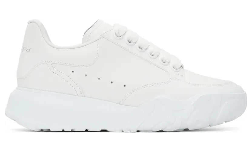 Alexander McQueen White Court Trainer Sneakers (633915WIA98)
