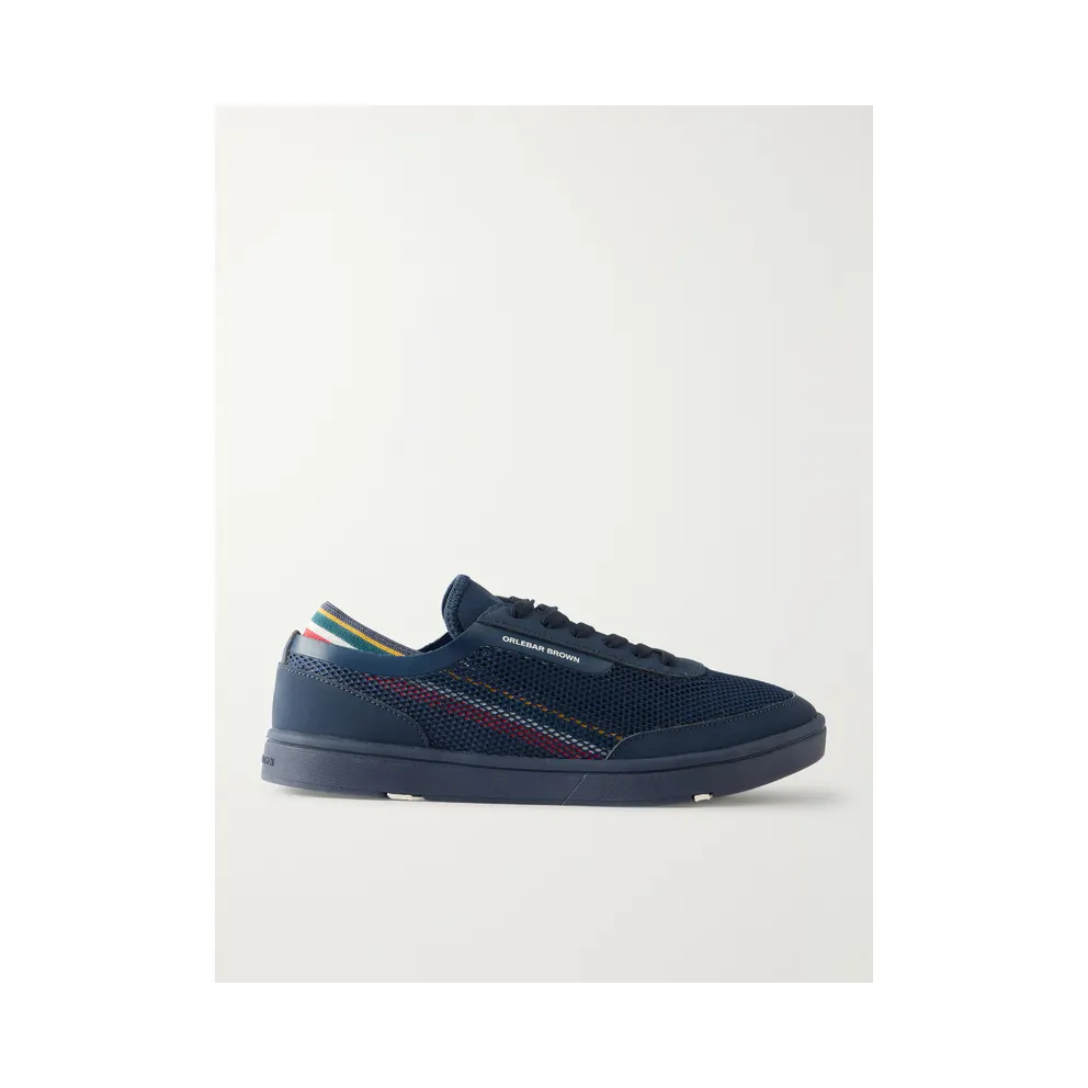 Orlebar Brown Larson Striped Mesh and Canvas Navy / Orange / Aquamarine (279102)