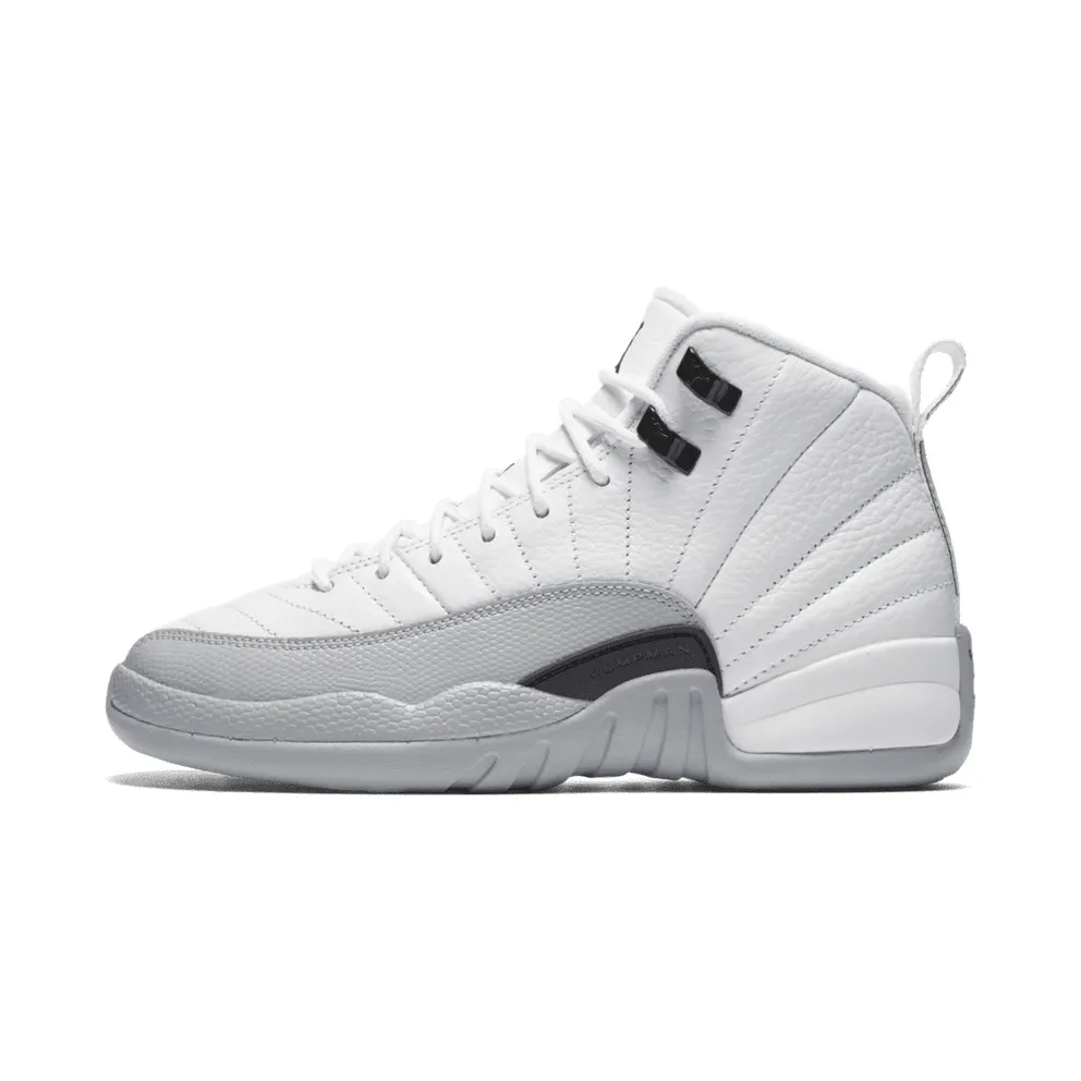 Jordan 12 Retro Barons (GS) White/Black-Wolf Grey (510815-108)