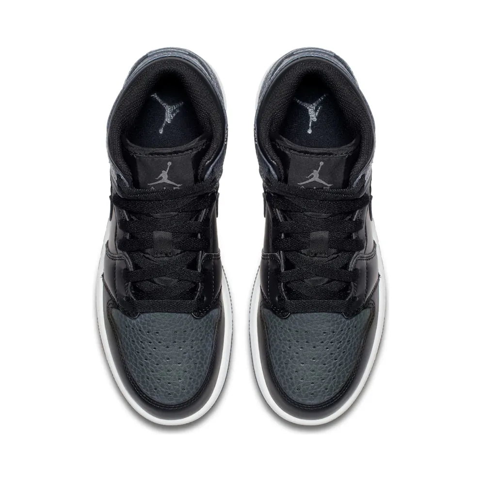 Jordan 1 Mid Black Dark Grey (GS) Black/Dark Grey-Summit White (554725-041)
