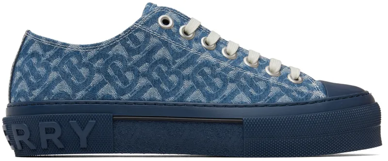 Burberry Blue Monogram Denim Sneakers (8055978)