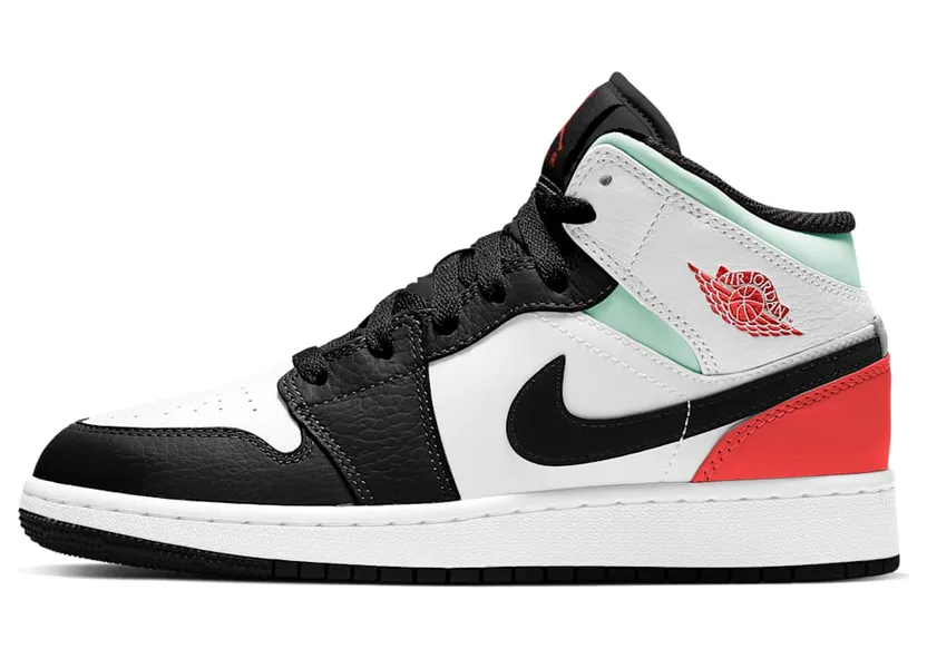 Jordan 1 Mid SE White Black Red Spruce (GS)