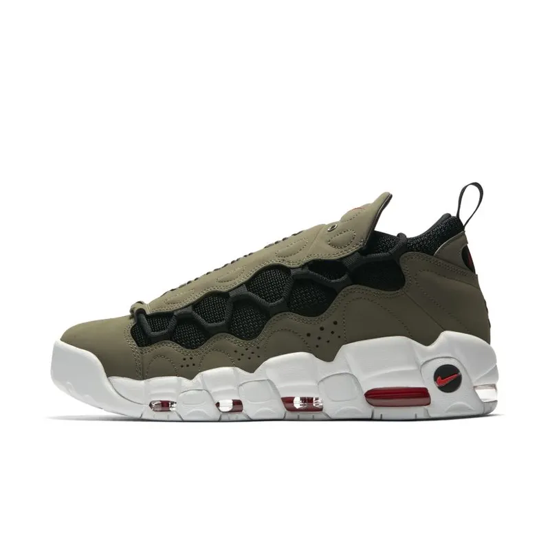 Nike Air More Money Medium Olive Medium Olive/Habanero Red-Summit White-Black (AJ2998-200)