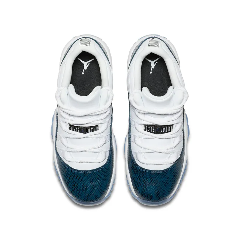 Jordan 11 Retro Low Snake Navy 2019 (GS) White/Black-Navy (CD6847-102)