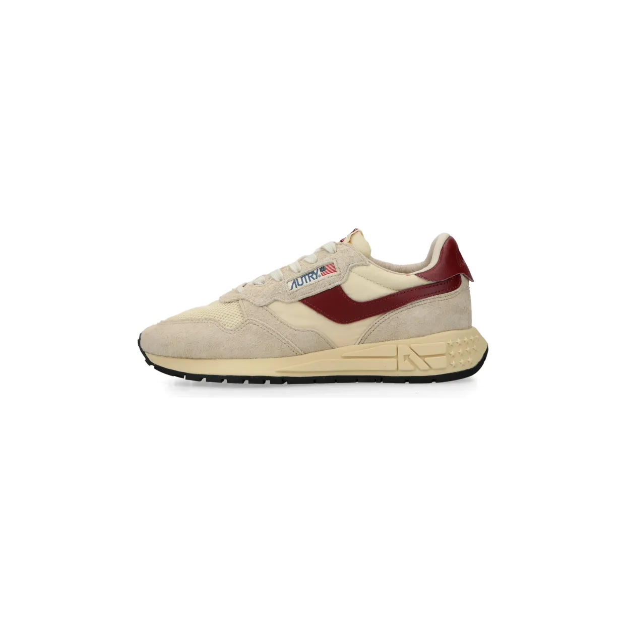 Autry Reelwind Low Suede Net Ecru Ruby Wine