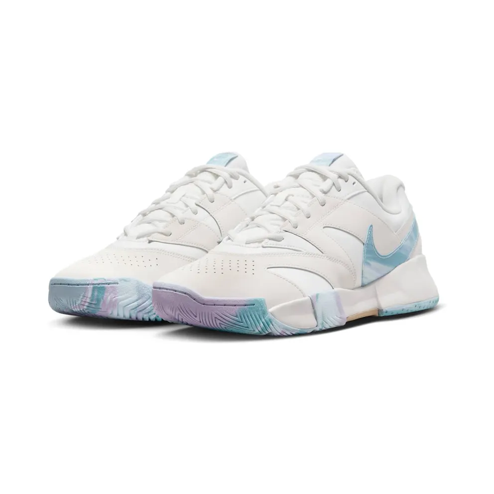 Nike Court Lite 4 Premium Leather Summit White Phantom Denim Turquoise Hemp (FV3982-100)