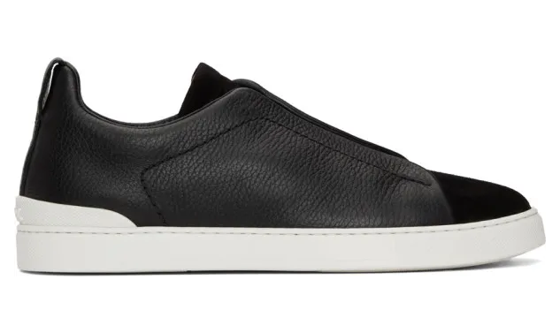 Ermenegildo Zegna Black Triple Stitch Sneakers (LHRHS A4667X)