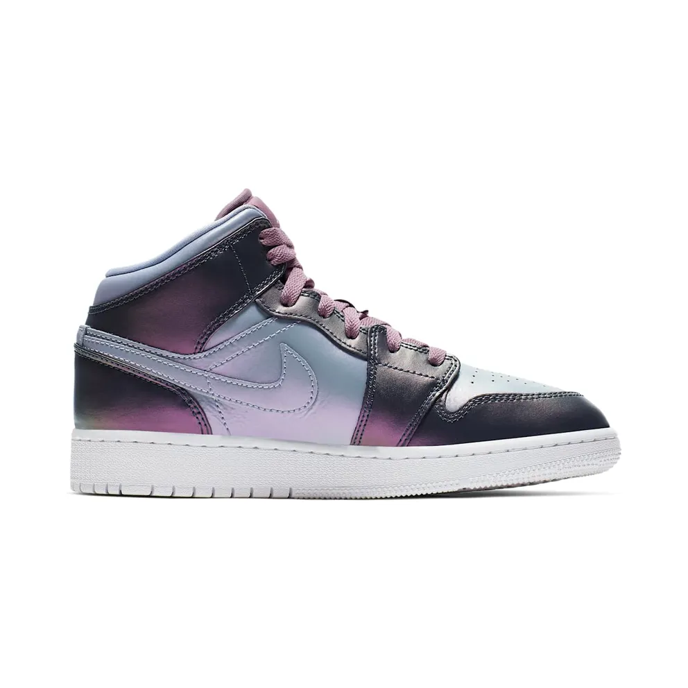 Jordan 1 Mid Monsoon Blue (GS) Monsoon Blue/Purple Rise-Violet Dust-White-Melon Tint (AV5174-400)