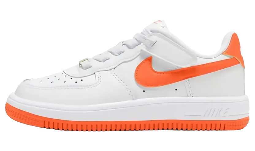 Nike AIR FORCE 1 LOW EASYON PS “White White Safety Orange” (FN0237-113)