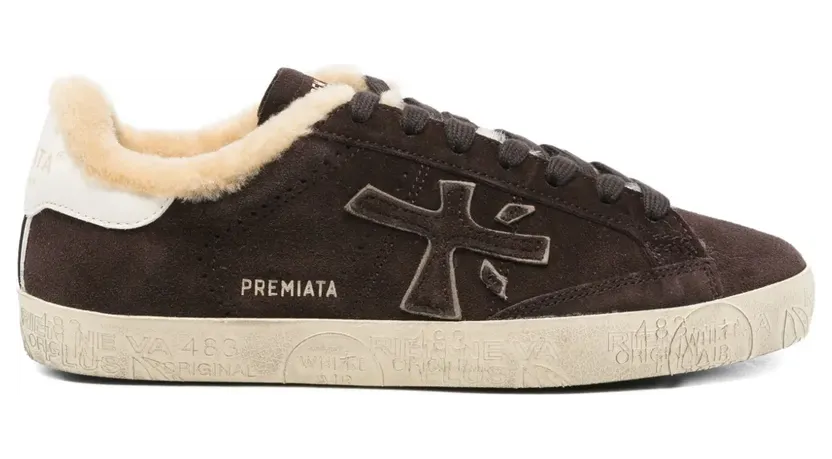 Premiata Steven suède sneakers met lammy voering – Bruin (STEVEN7897M)