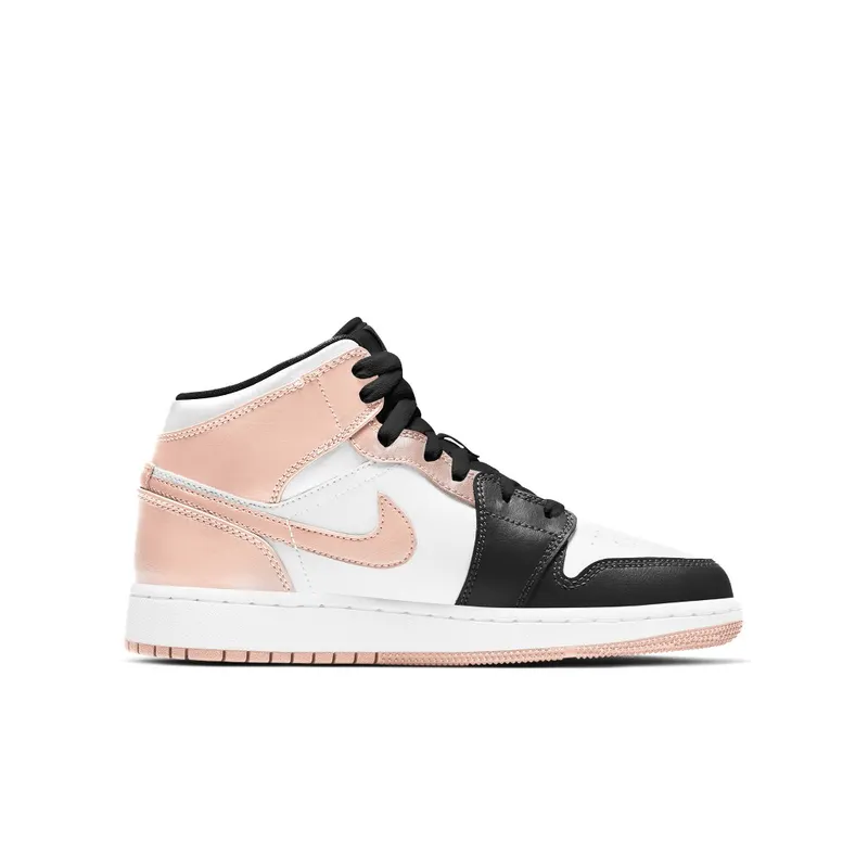 Jordan 1 Mid Crimson Tint Toe (GS) – “Crimson Tint / White / Black” (554725-133)