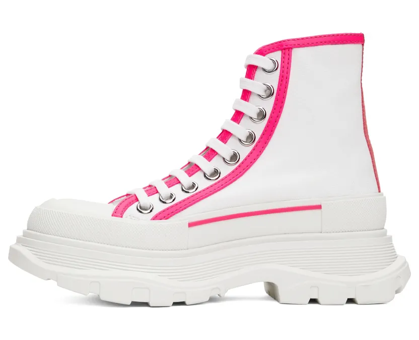 Alexander McQueen White Tread Slick High Sneakers (697082W4MV5) (3)