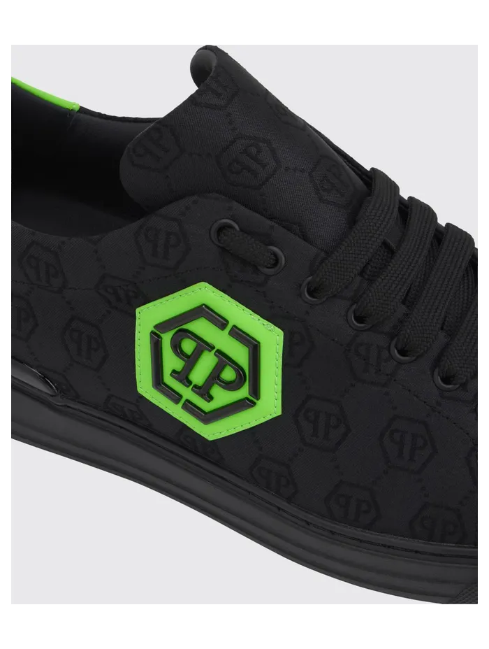 Philipp plein Fabric Sneakers with Hexagon Jacquard Black (PAFSMSC4093PTE021N0227) (3)