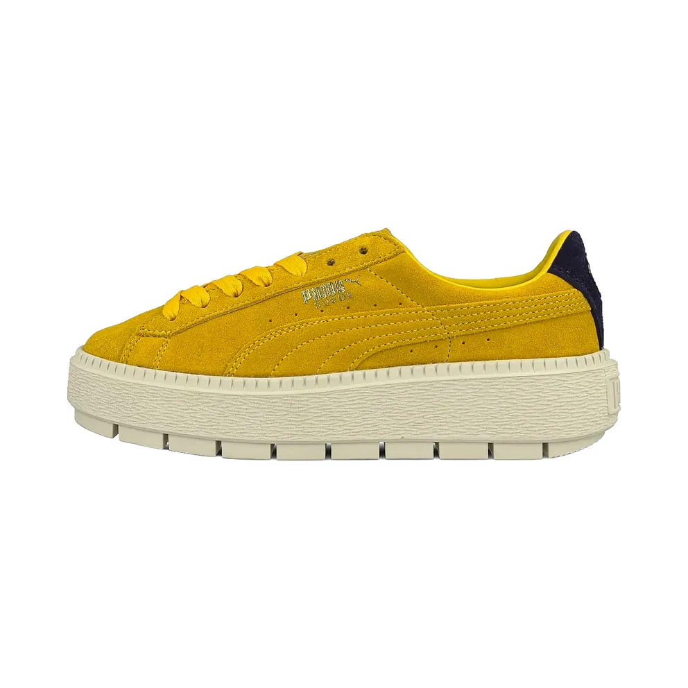 Puma Suede Platform Trace Bold Womens “Lemon / Evening Blue” (367066-03)