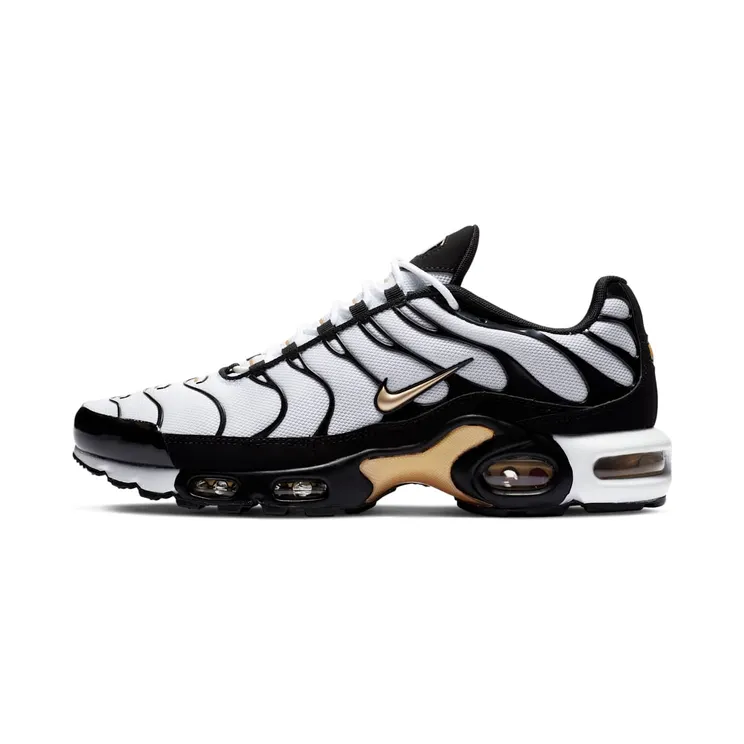 Nike Air Max Plus White Black Metallic Gold