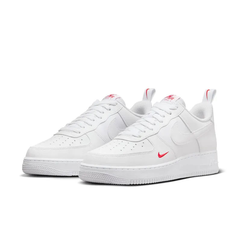Nike Air Force 1 Low ’07 SE White Red Mini Swoosh (FZ7187-100)