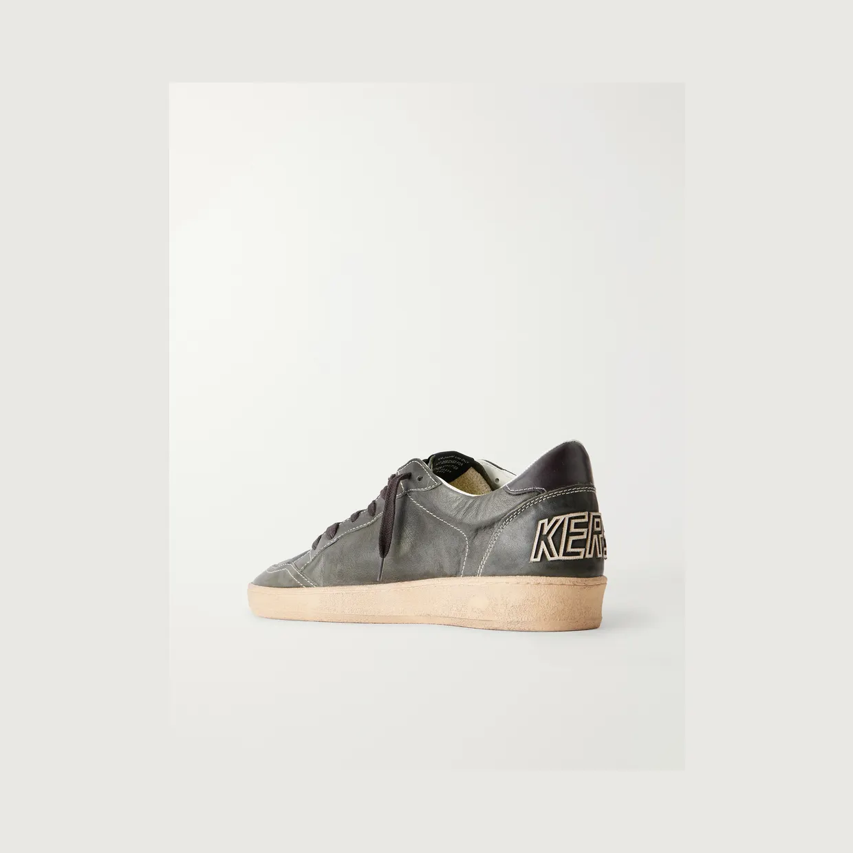 Golden Goose Ball Star Distressed Leather Sneakers Dark green (GMF00117.F008725) (4)