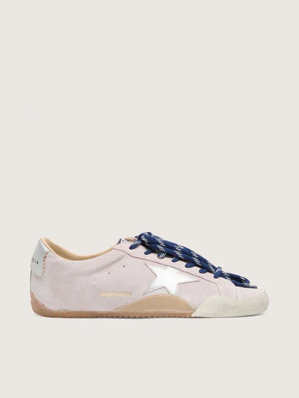 Golden Goose True-Star In Pastel Pink Suede With Silver Star And Heel Tab (GWF00922.F007383.25741)
