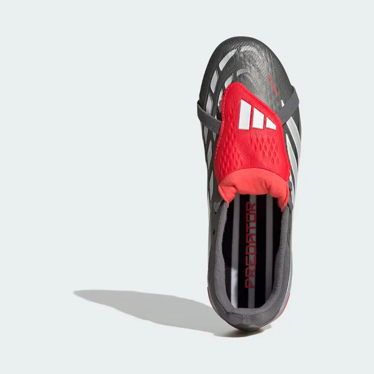 adidas Predator Elite Fold-over Tongue Firm Ground Football Boots Kids “Iron Metallic / Zero Metalic / Lucid Red” (JR3311)