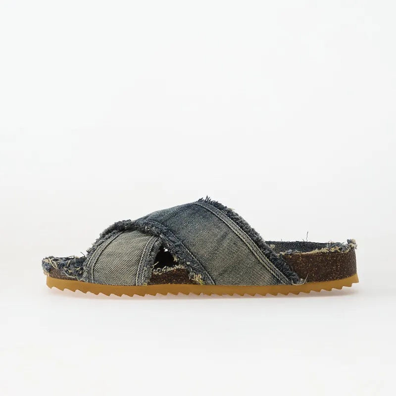 Diesel Ausgefranste D-Woodstock Cross Sandals – Blue (Y03756P8093)
