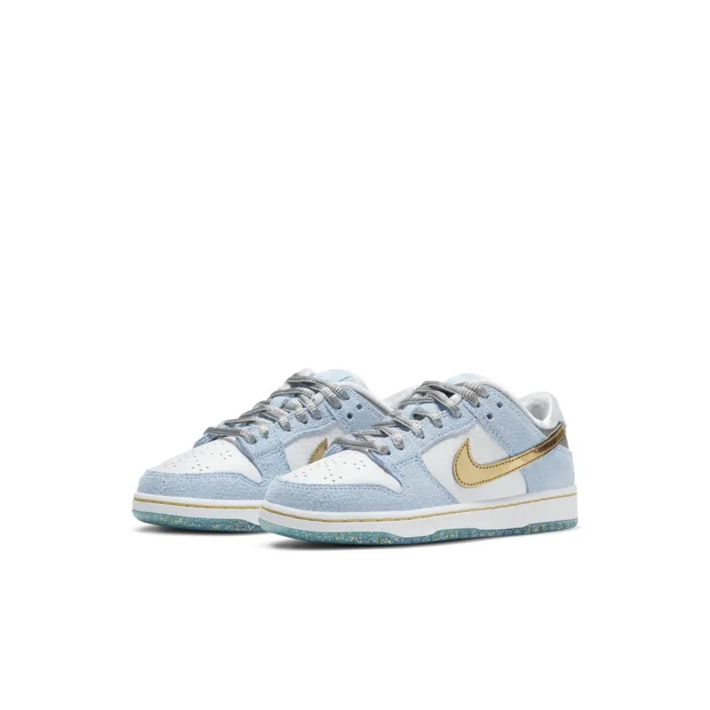 Nike SB Dunk Low Sean Cliver (PS) Ice Blue/White-Metallic Gold-Metallic Silver (DJ2519-400)