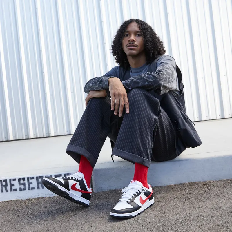 Nike Dunk Low Retro “Red Swoosh Panda” (FB3354-001)