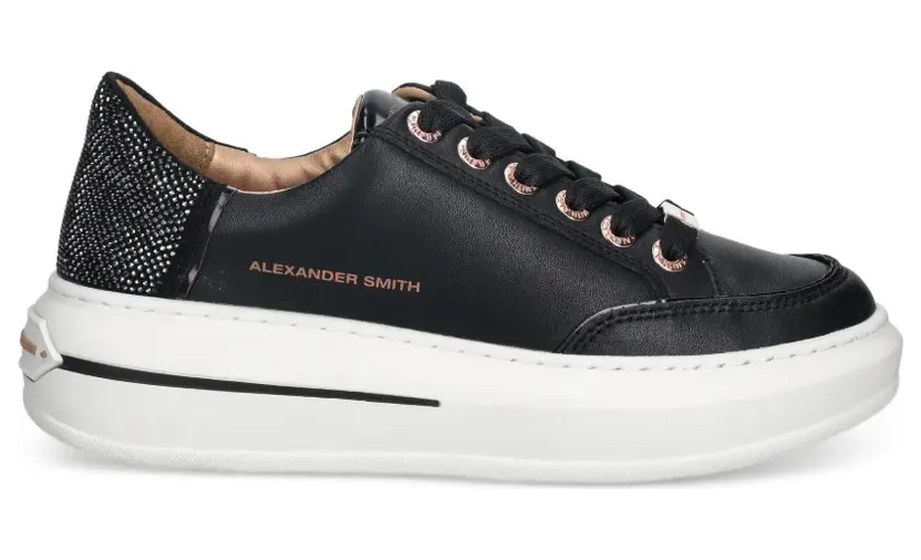 Alexander Smith Lancaster Sneakers mit Applikation – Schwarz (ASBCLSW1912)