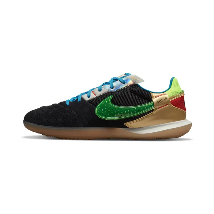 Nike Streetgato IC Black Multicolor “Black / Cyber Teal / Metallic Vivid Gold / Volt” (DC8466-074)