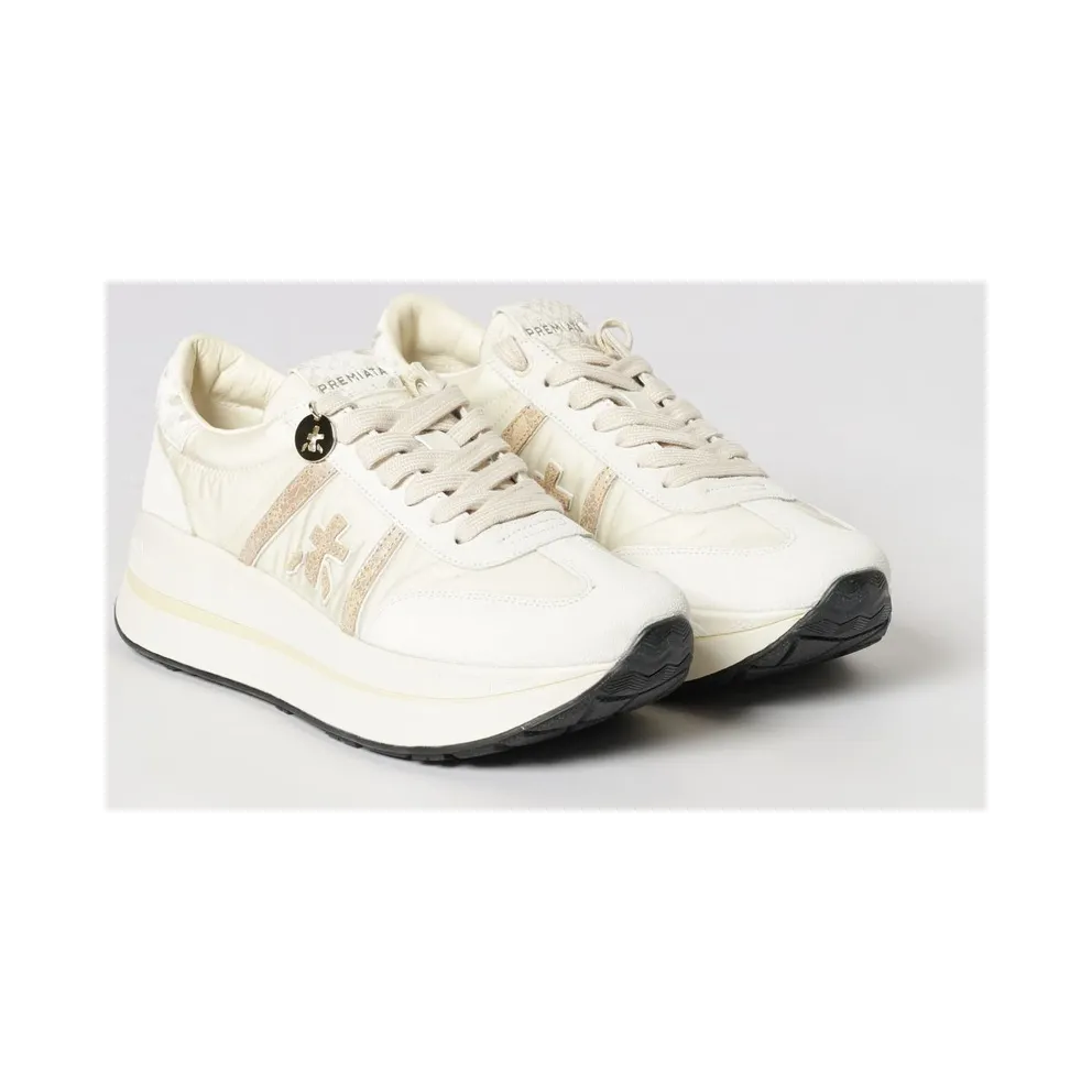Premiata Bethcoin Suede and Mesh Sneakers White (BETHCOIN8145)