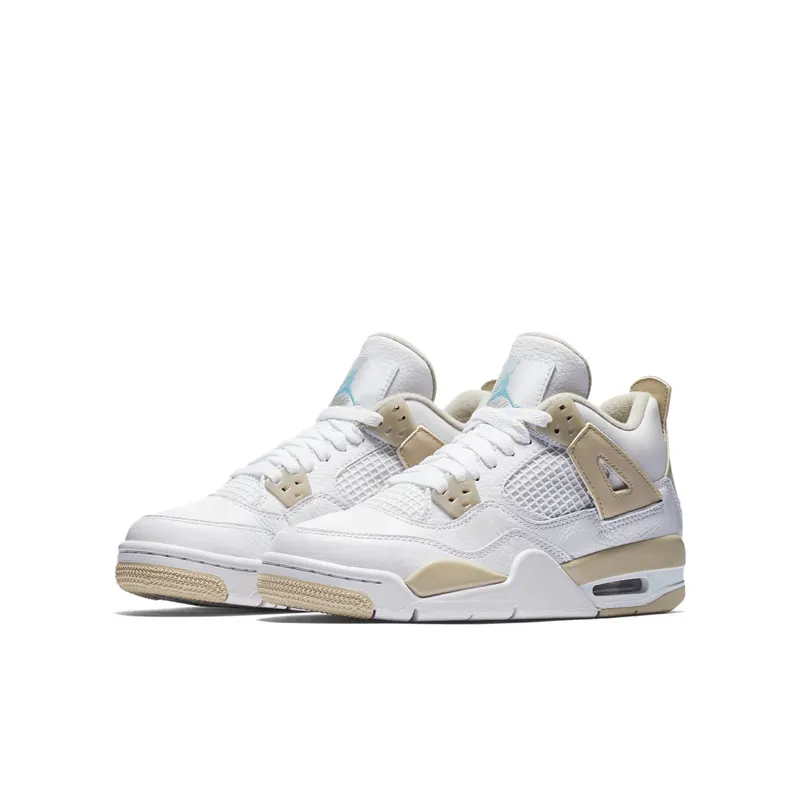 Jordan 4 Retro Sand 2017 (GS) White/Boarder Blue-Light Sand (487724-118)