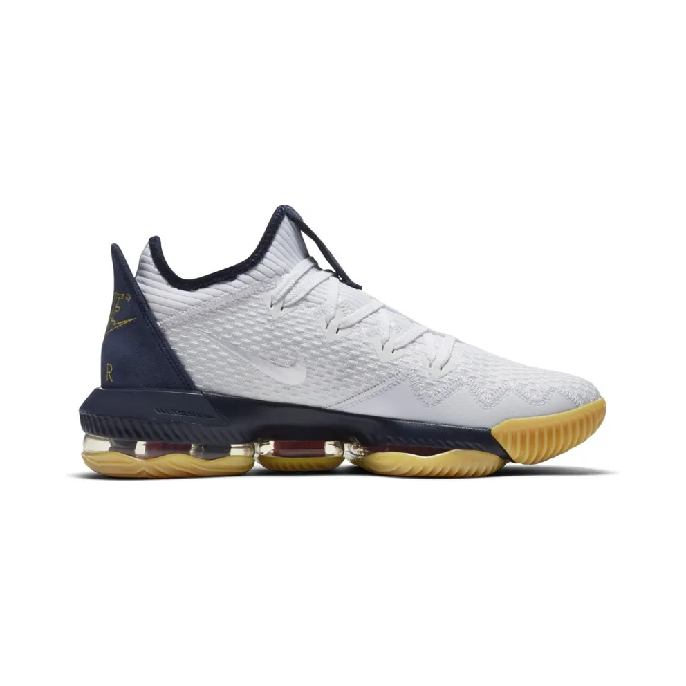 Nike LeBron 16 Low Olympic White/Metallic Gold-Midnight Navy-University Red (CI2668-101)
