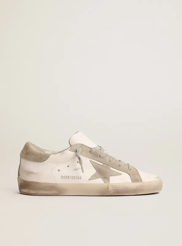 Golden Goose Women’S Super-Star With Gray Suede Star And Heel Tab (GWF00101.F000417.10276)