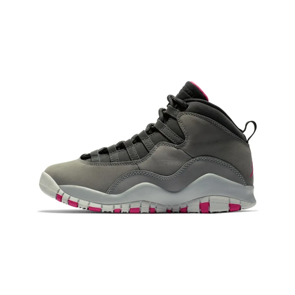 Jordan 10 Retro Rush Pink (GS) Dark Smoke Grey/Rush Pink-Black-Iron Grey (487211-006)