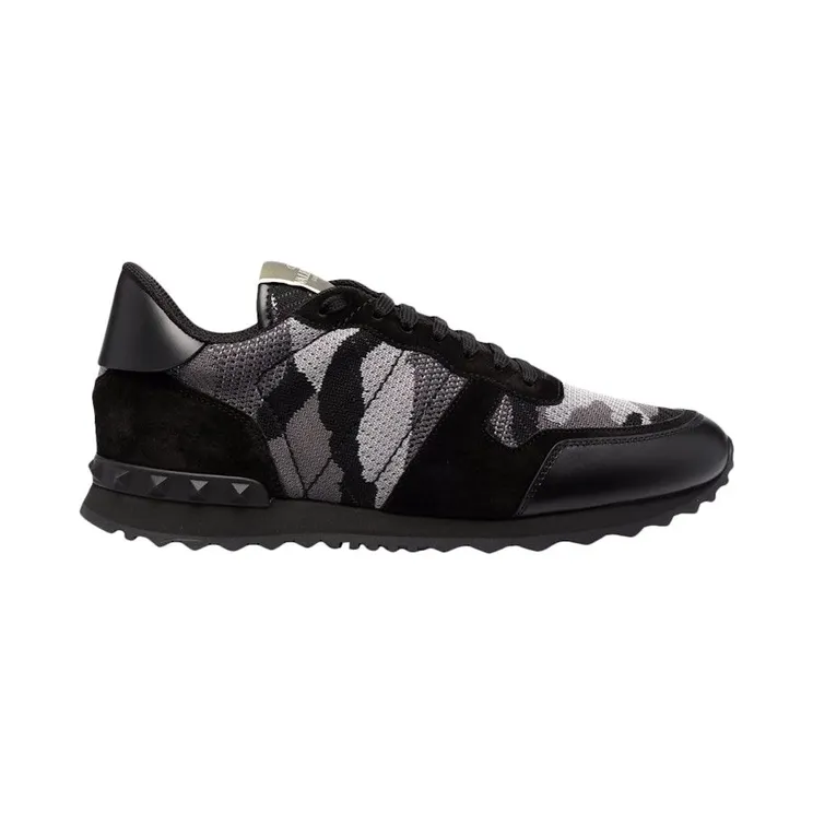 Valentino Garavani Rockrunner Mesh Fabric Camouflage Monochrome (YS0723QRK_52V)