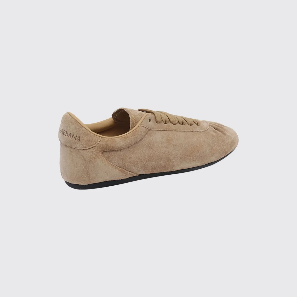Dolce & Gabbana Suede Low-Top Sneakers with Embossed Logo Beige (CK2485A05818X076) (2)
