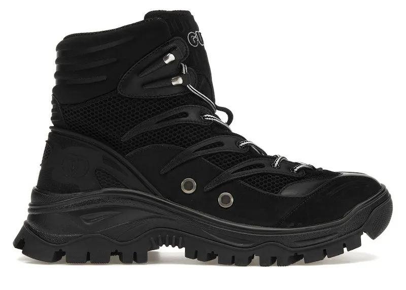 Gucci Contrast-Panel Lace-Up Boot Black (698779 2KD20 1000)