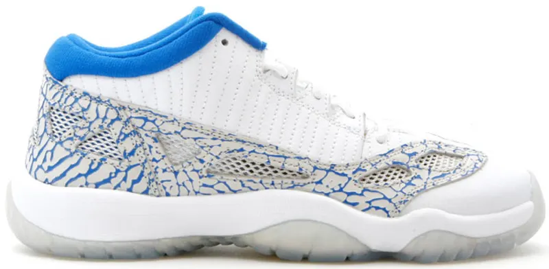 Jordan 11 Retro Low IE White Argon Blue (GS) White/Zest-Argon Blue-Light Bone (306006-172)