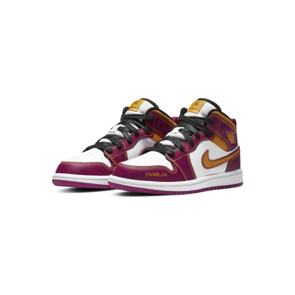 Jordan 1 Mid Dia de los Muertos (PS) White/Fuchsia-Orange-Black (DC0499-100)
