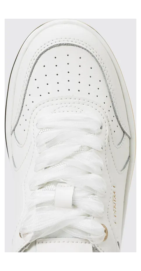 Twinset Flatform Leather Sneakers White (261TCP01G00001) (2)